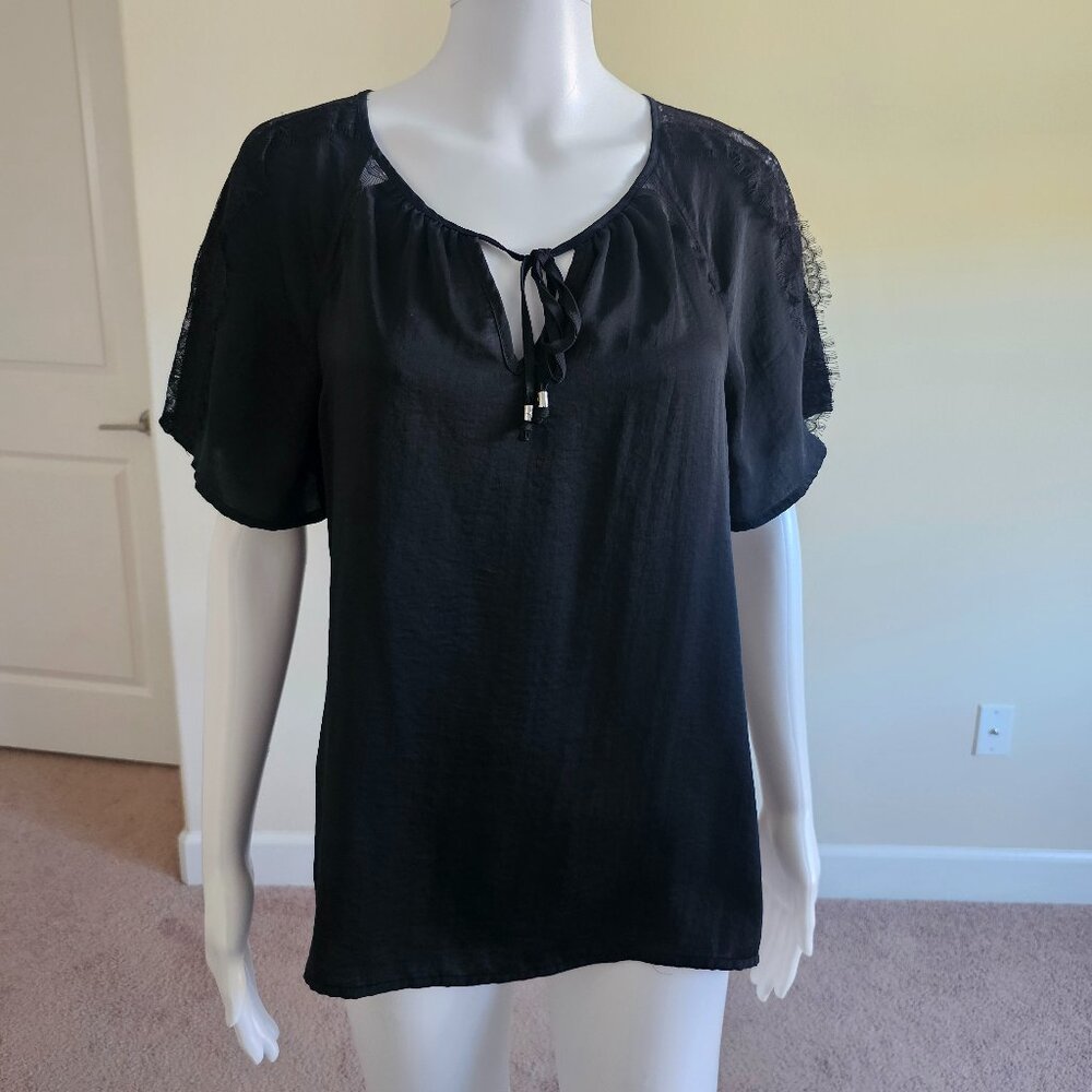 CALVIN KLEIN  black short sleeve blouse  size: small